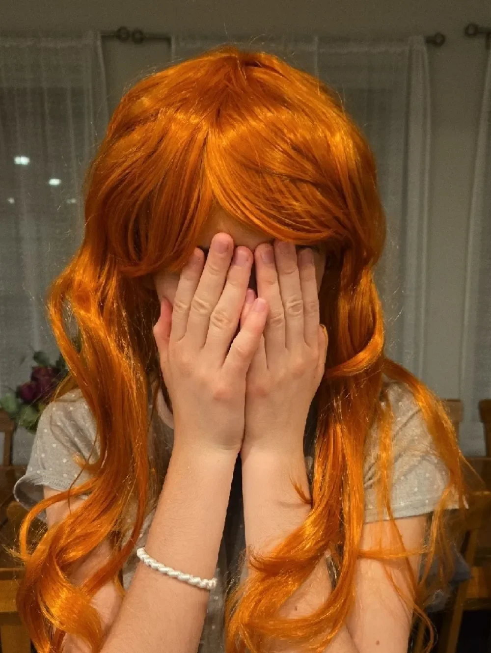 Vibrant Orange Long Wavy Women’s Hair Wig